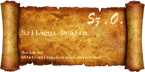 Szilágyi Orália névjegykártya